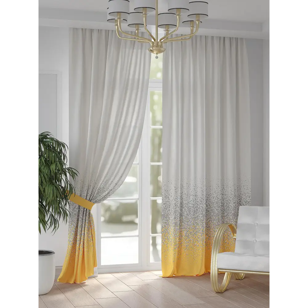 Фото Комплект штор на ленте Helga Риманис габардин 150x250 см цвет оранжевый HH948108