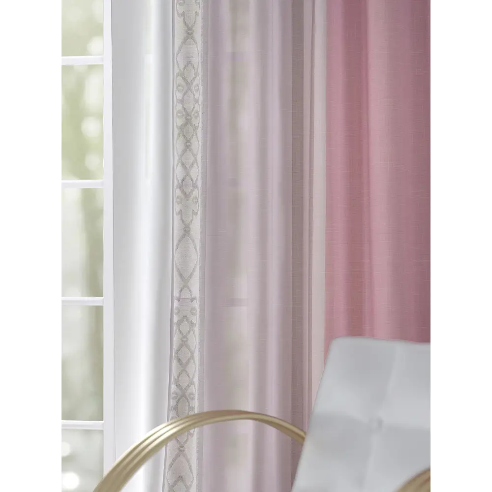 Фото 2 Комплект штор на ленте Helga Ларинес габардин 150x250 см цвет розовый HH948168 Фото 2 Комплект штор на ленте Helga Ларинес габардин 150x250 см цвет розовый HH948168