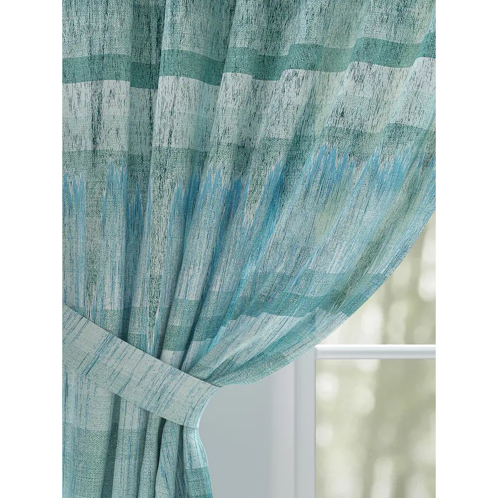 Фото 3 Комплект штор на ленте Helga Минсвакс габардин 150x250 см цвет бирюзовый HH948225