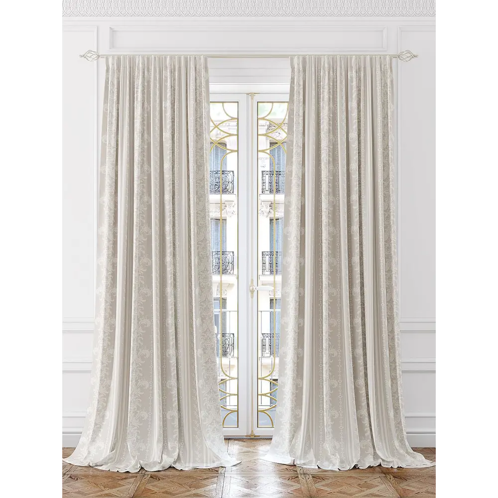 Фото Комплект штор на ленте Helga Имриони блэкаут 150x280 см цвет бежевый HH952124 Фото Комплект штор на ленте Helga Имриони блэкаут 150x280 см цвет бежевый HH952124