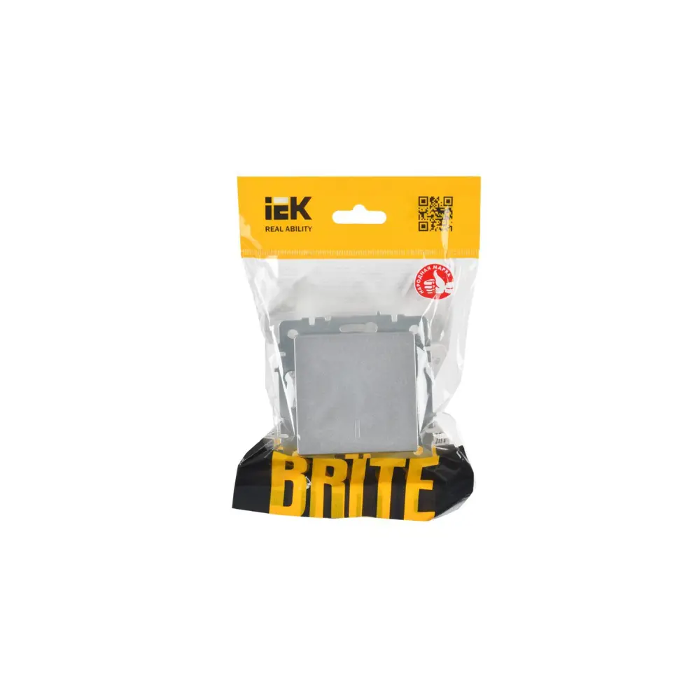 Фото 2 Выключатель проходной встраиваемый Iek Brite BR-V12-1-10-K47 1 клавиша с подсветкой цвет алюминий Фото 2 Выключатель проходной встраиваемый Iek Brite BR-V12-1-10-K47 1 клавиша с подсветкой цвет алюминий
