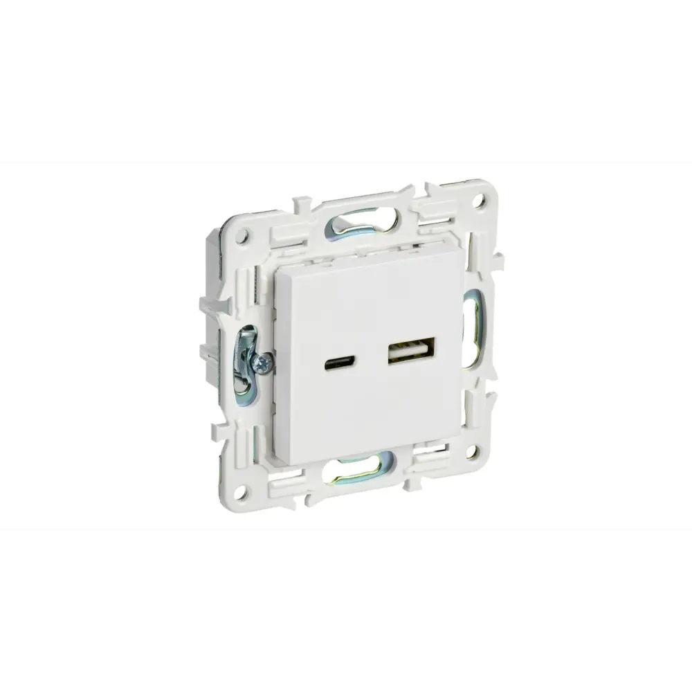 Фото Розетка USB встраиваемая Iek Skandy SK-U22-D31-K01 цвет белый Фото Розетка USB встраиваемая Iek Skandy SK-U22-D31-K01 цвет белый