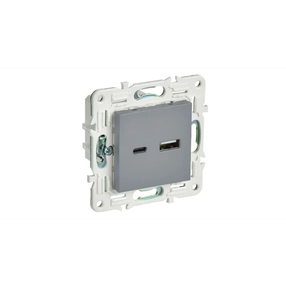 Фото Розетка USB встраиваемая Iek Skandy SK-U22-018-K03 цвет серый Фото Розетка USB встраиваемая Iek Skandy SK-U22-018-K03 цвет серый