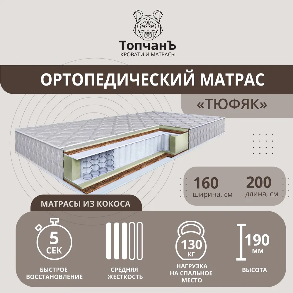 Фото Матрас Топчанъ Тюфяк simple_cocos.160x200 160x200x19 см независимый пружинный блок 2-спальный Фото Матрас Топчанъ Тюфяк simple_cocos.160x200 160x200x19 см независимый пружинный блок 2-спальный