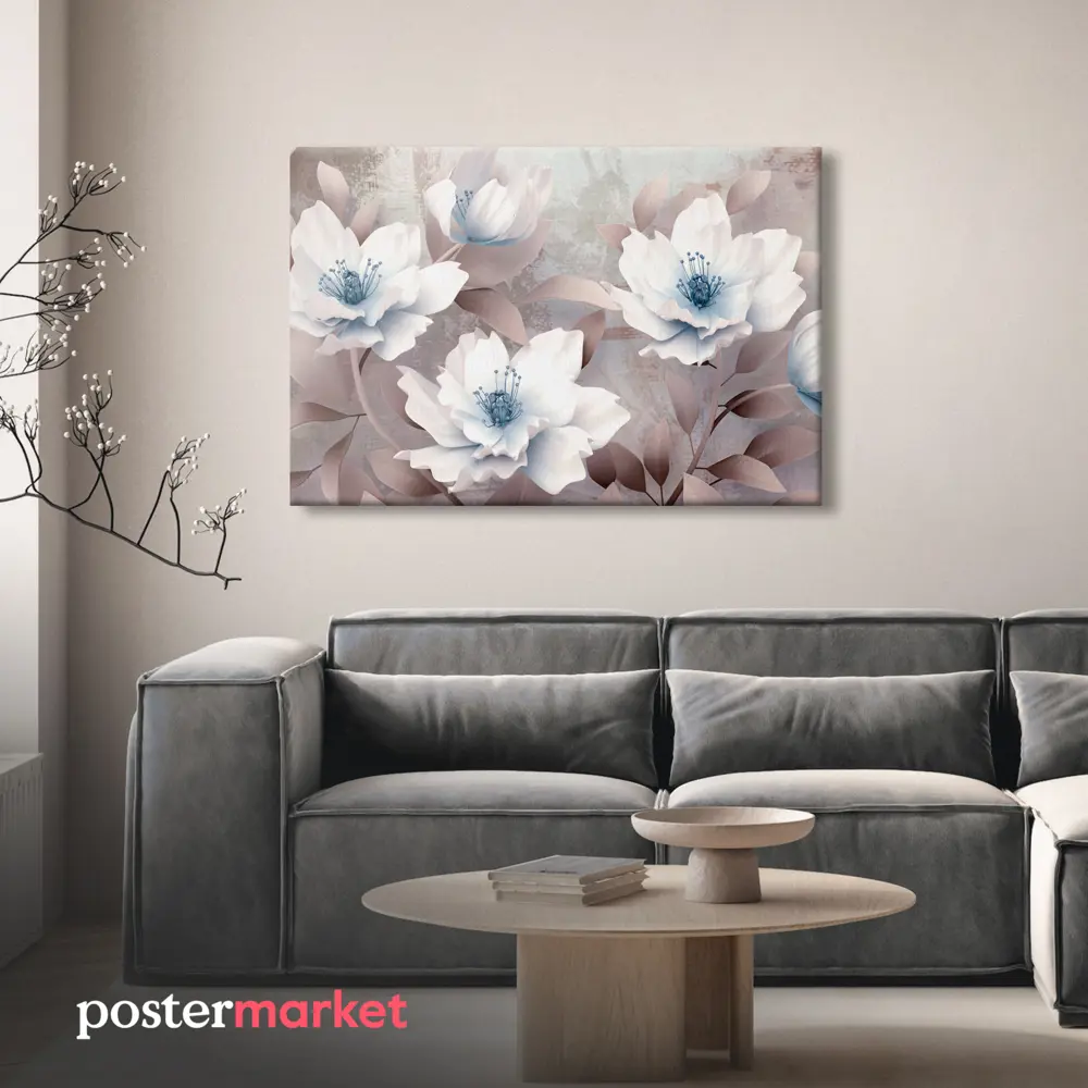 Фото 4 Картина без рамки Postermarket Белые цветы 90x60 см Фото 4 Картина без рамки Postermarket Белые цветы 90x60 см
