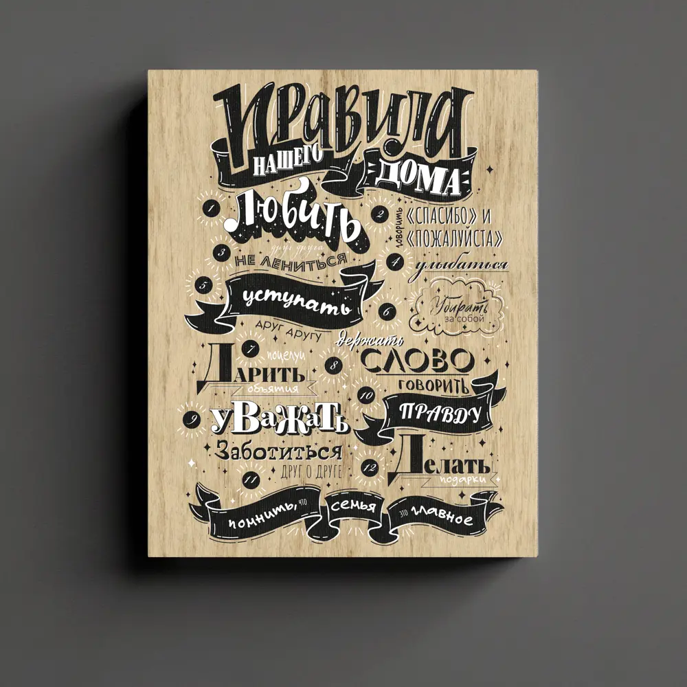 Фото Картина без рамки Postermarket Правила дома 50x40 см Фото Картина без рамки Postermarket Правила дома 50x40 см