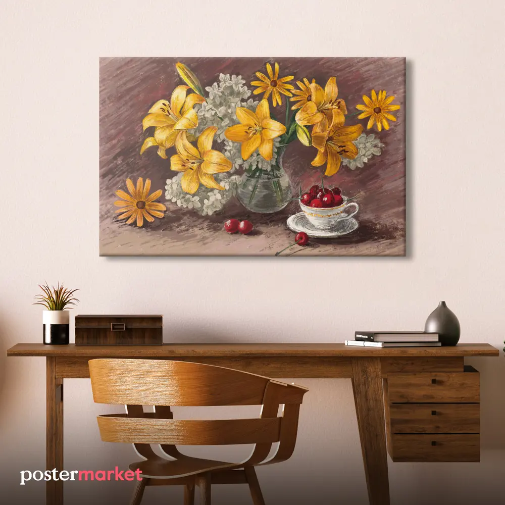 Фото 2 Картина без рамки Postermarket Желтые лилиии 60x90 см