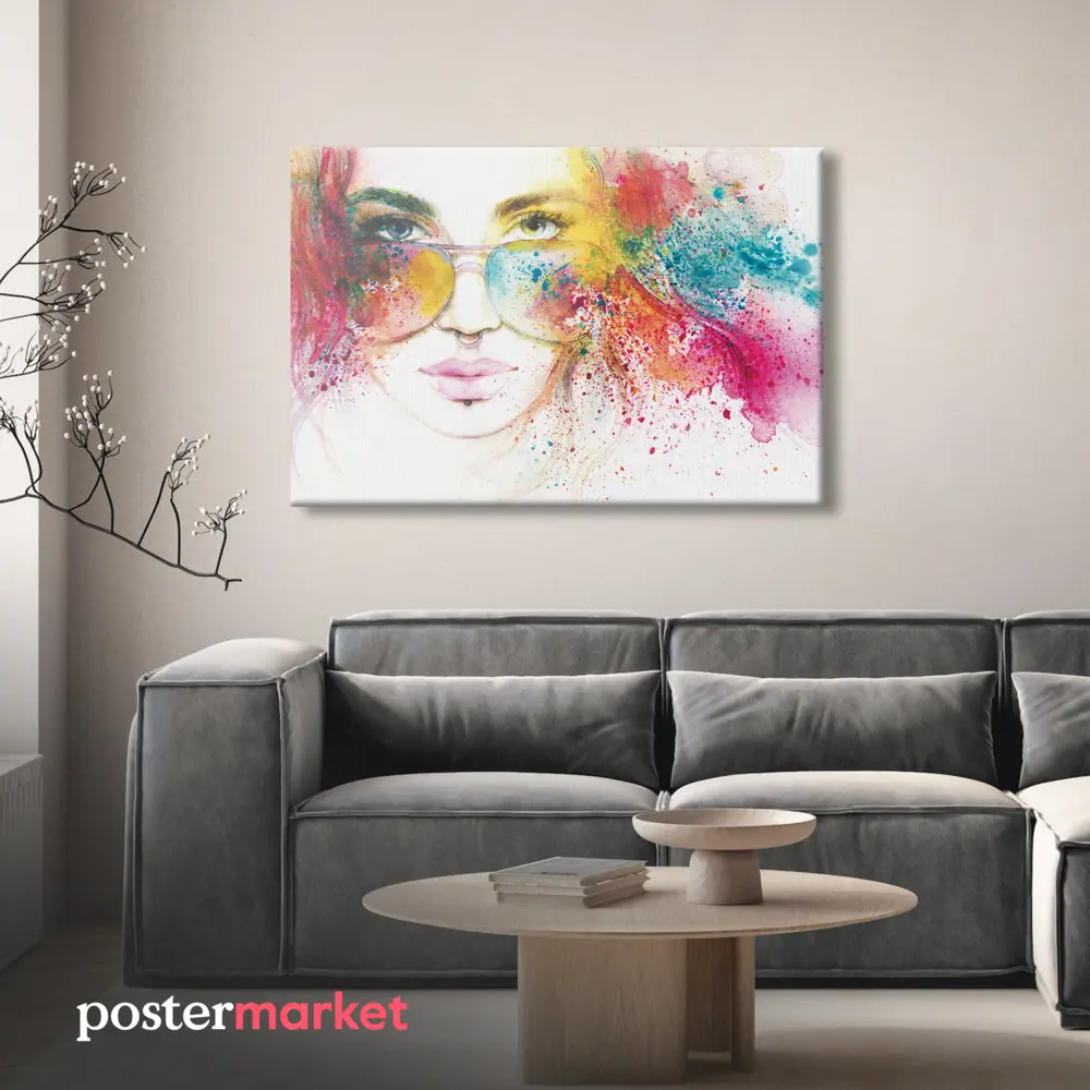Фото 4 Картина без рамки Postermarket Яркая девушка в очках 60x90 см Фото 4 Картина без рамки Postermarket Яркая девушка в очках 60x90 см