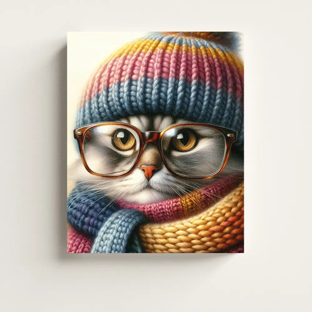 Фото 2 Картина без рамки Postermarket Кот в шапке 50x40 см Фото 2 Картина без рамки Postermarket Кот в шапке 50x40 см