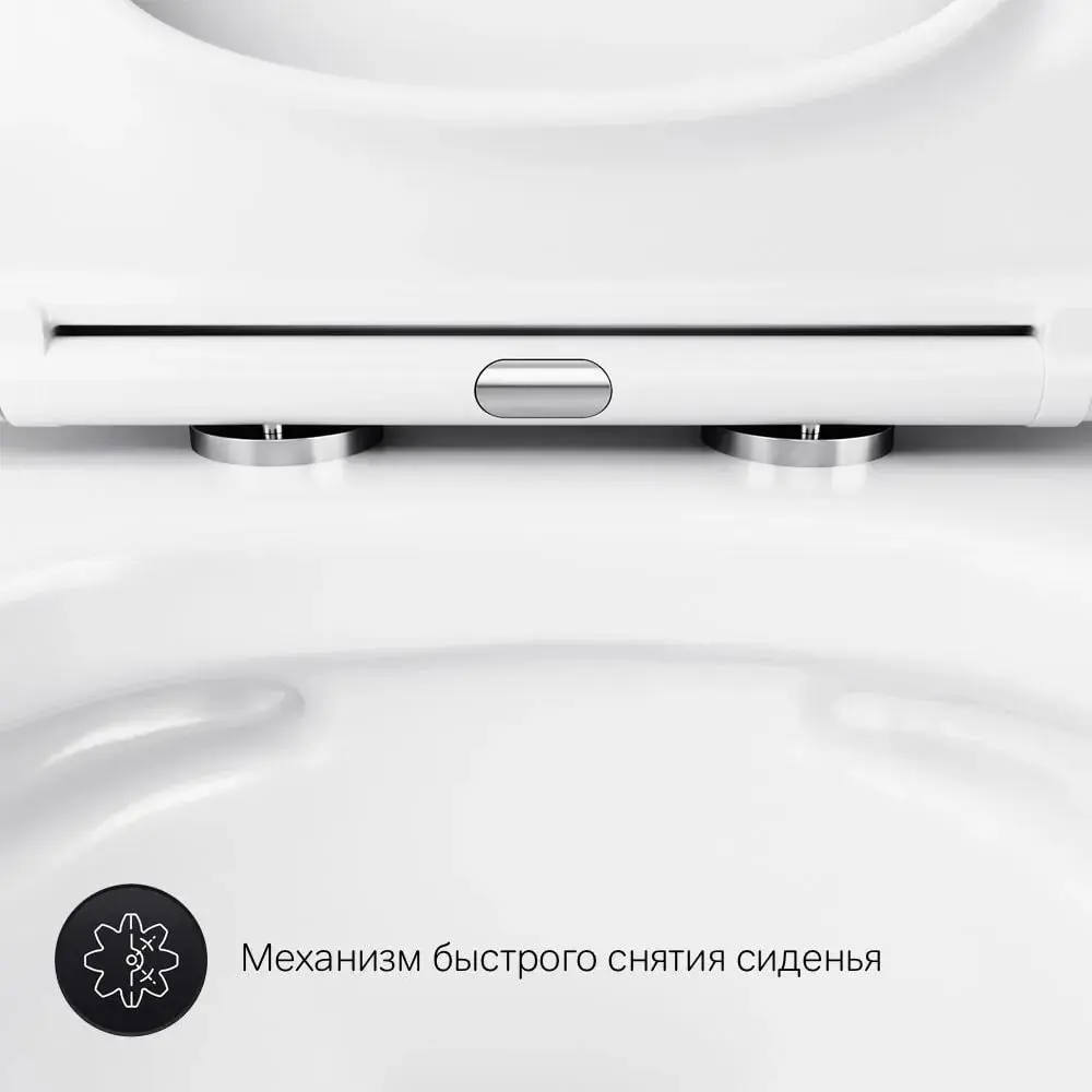 Фото 11 Комплект инсталляция с подвесным унитазом AM.PM Gem FlashClean механическая кнопка ProC S безободковый цвет матовый хром Фото 11 Комплект инсталляция с подвесным унитазом AM.PM Gem FlashClean механическая кнопка ProC S безободковый цвет матовый хром