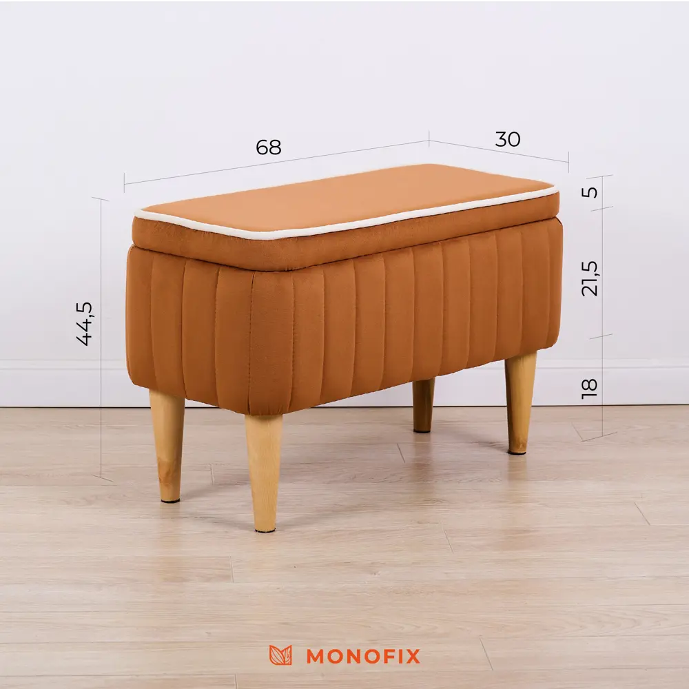 Фото 4 Банкетка Monofix Амма 68x44.50 см цвет оранжевый Фото 4 Банкетка Monofix Амма 68x44.50 см цвет оранжевый
