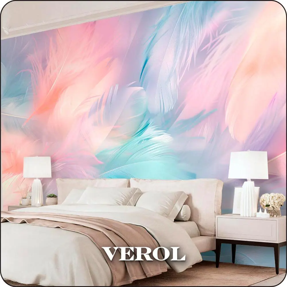 Фото 3 Фотообои 3D на стену флизелиновые Verol Разноцветные перья 400x283 см 11.32 м2 виниловые водостойкие обои для кухни моющиеся Фото 3 Фотообои 3D на стену флизелиновые Verol Разноцветные перья 400x283 см 11.32 м2 виниловые водостойкие обои для кухни моющиеся
