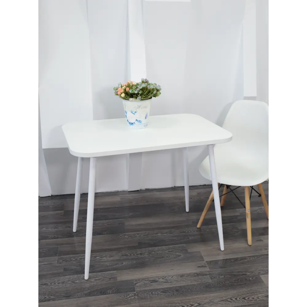 Фото 3 Стол кухонный прямоугольный Card&loft 90x90 см ЛДСП цвет белый Фото 3 Стол кухонный прямоугольный Card&loft 90x90 см ЛДСП цвет белый