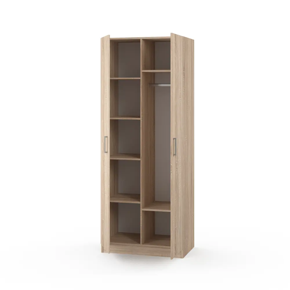 Фото 4 Шкаф распашной A-a mebel 2 створчатый комбинированный 80x204x48 см ЛДСП цвет дуб сонома