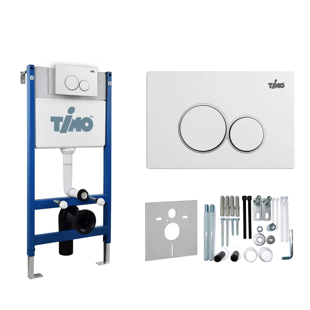 Фото Комплект инсталляция с унитазом Timo TWC-01+FP-001W+TK-303 цвет белый Фото Комплект инсталляция с унитазом Timo TWC-01+FP-001W+TK-303 цвет белый