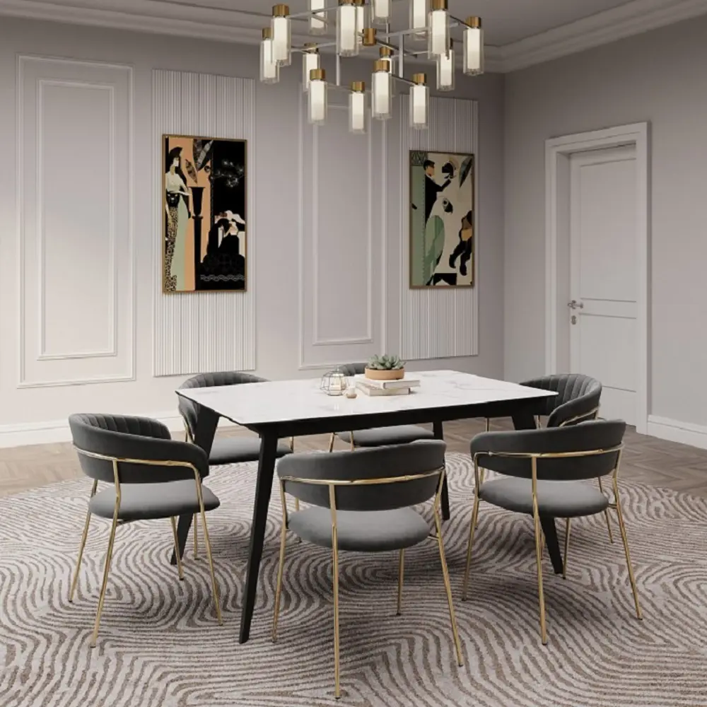 Фото 4 Стул мягкий с подлокотниками Hesby Whispered fusion 49х80х48 см велюр цвет серый/золотой Фото 4 Стул мягкий с подлокотниками Hesby Whispered fusion 49х80х48 см велюр цвет серый/золотой