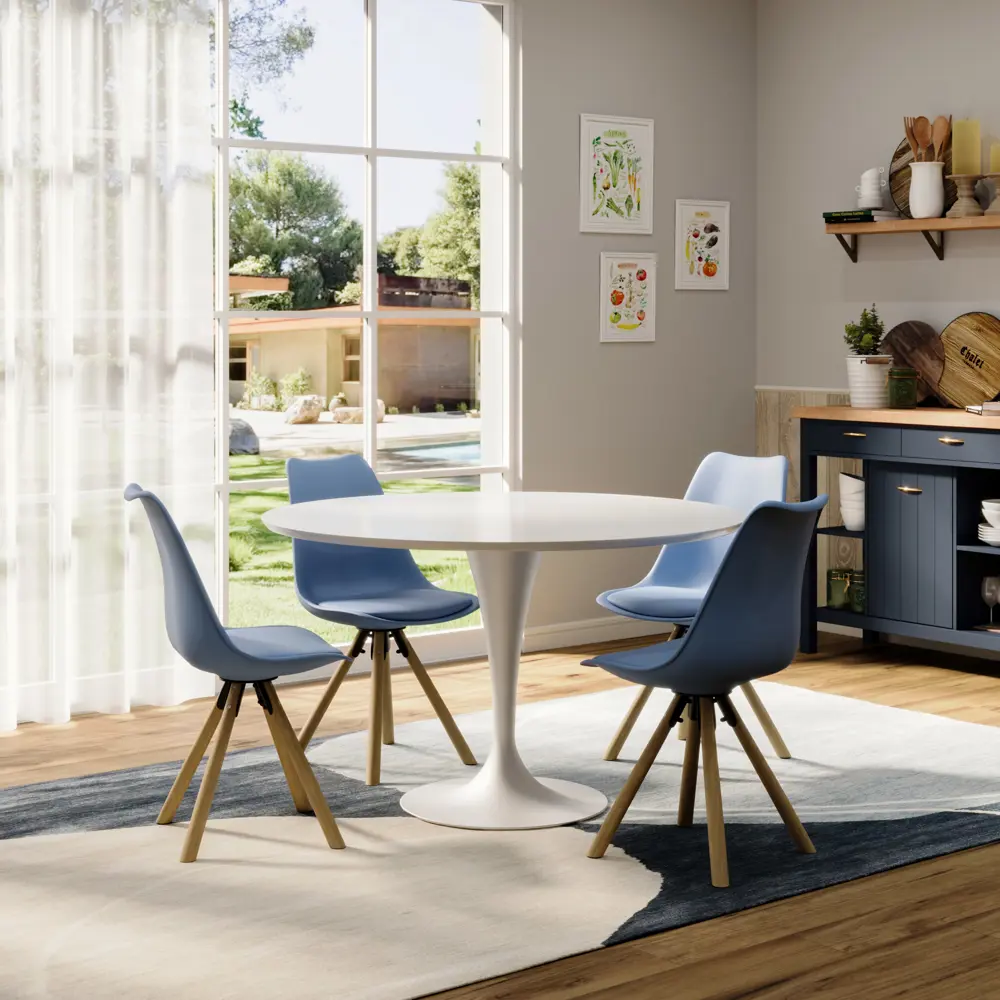 Фото 6 Набор стульев 2 шт Hesby Haven cadence 45х80х55 см эко кожа цвет бежевый/голубой