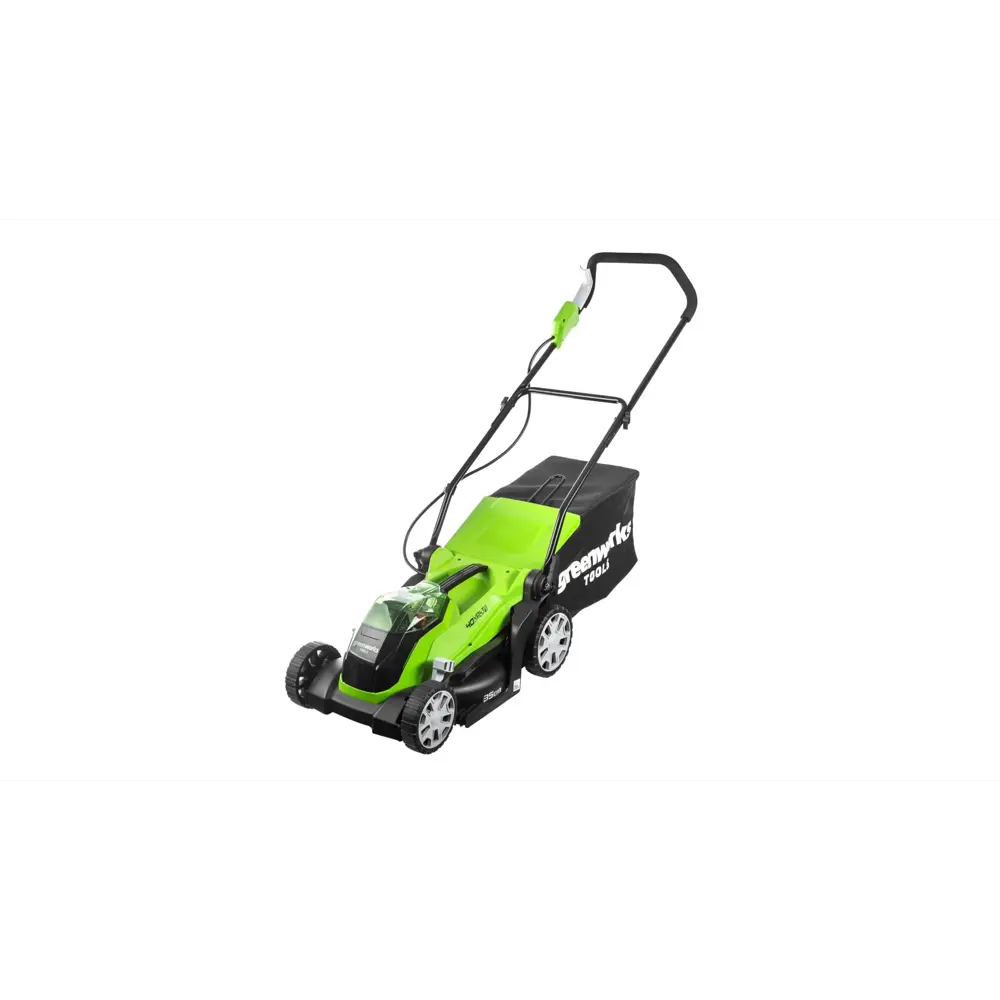 Фото Газонокосилка аккумуляторная Greenworks 2501907 40 В 35 см АКБ и ЗУ в комплекте и рабочие перчатки Фото Газонокосилка аккумуляторная Greenworks 2501907 40 В 35 см АКБ и ЗУ в комплекте и рабочие перчатки
