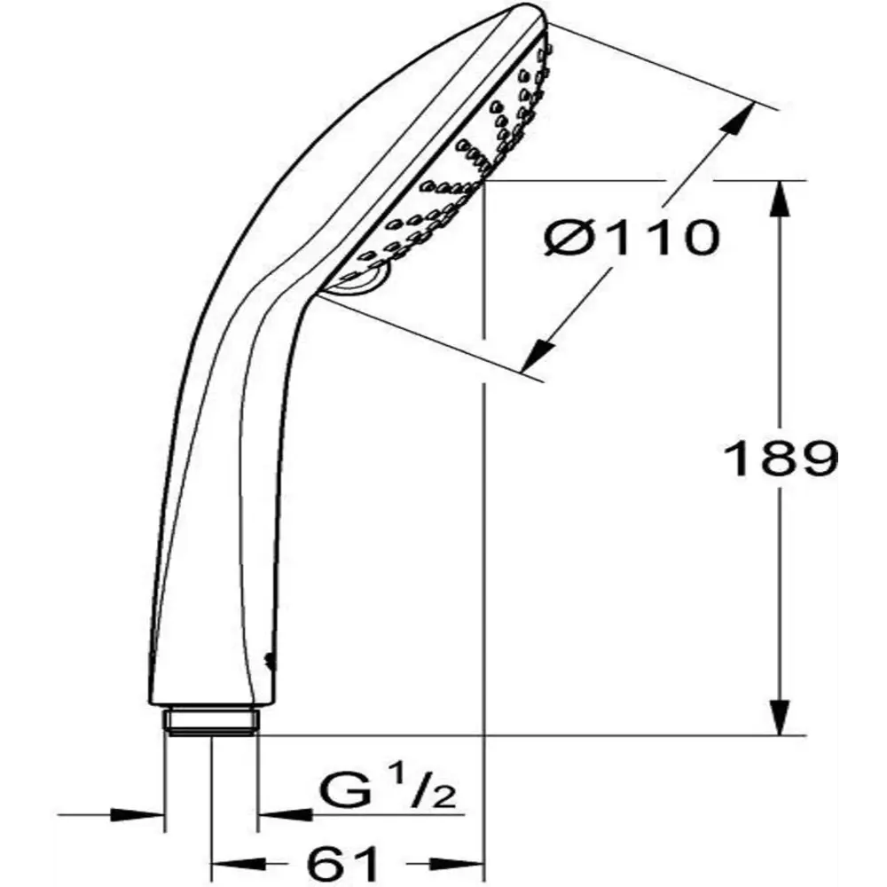 Фото 2 Лейка для душа Grohe 00000070905 1 режимная цвет хром
