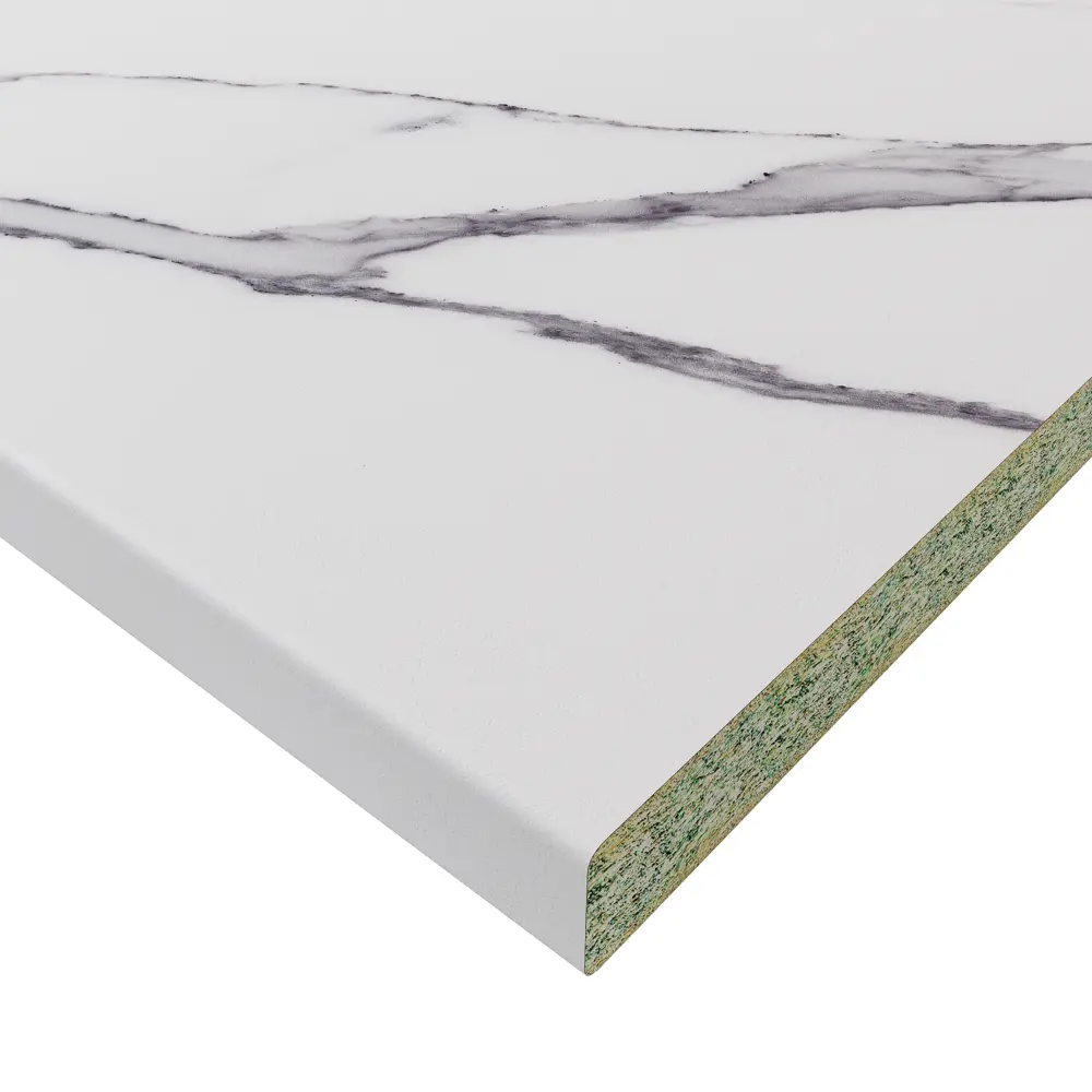 Фото Кухонная столешница Slotex Calacatta Borghini 1800x600x40 см ЛДСП цвет белый/серый Фото Кухонная столешница Slotex Calacatta Borghini 1800x600x40 см ЛДСП цвет белый/серый