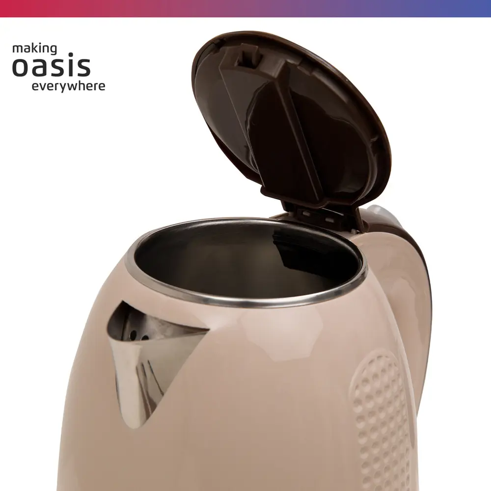 Фото 3 Электрический чайник 1.7 л Making oasis everywhere K-6SPI нержавеющая сталь цвет бежевый Фото 3 Электрический чайник 1.7 л Making oasis everywhere K-6SPI нержавеющая сталь цвет бежевый