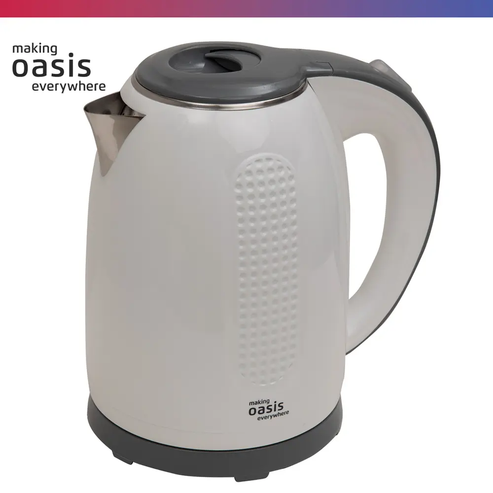 Фото 2 Электрический чайник 1.7 л Making oasis everywhere K-6SPW нержавеющая сталь цвет белый, серый