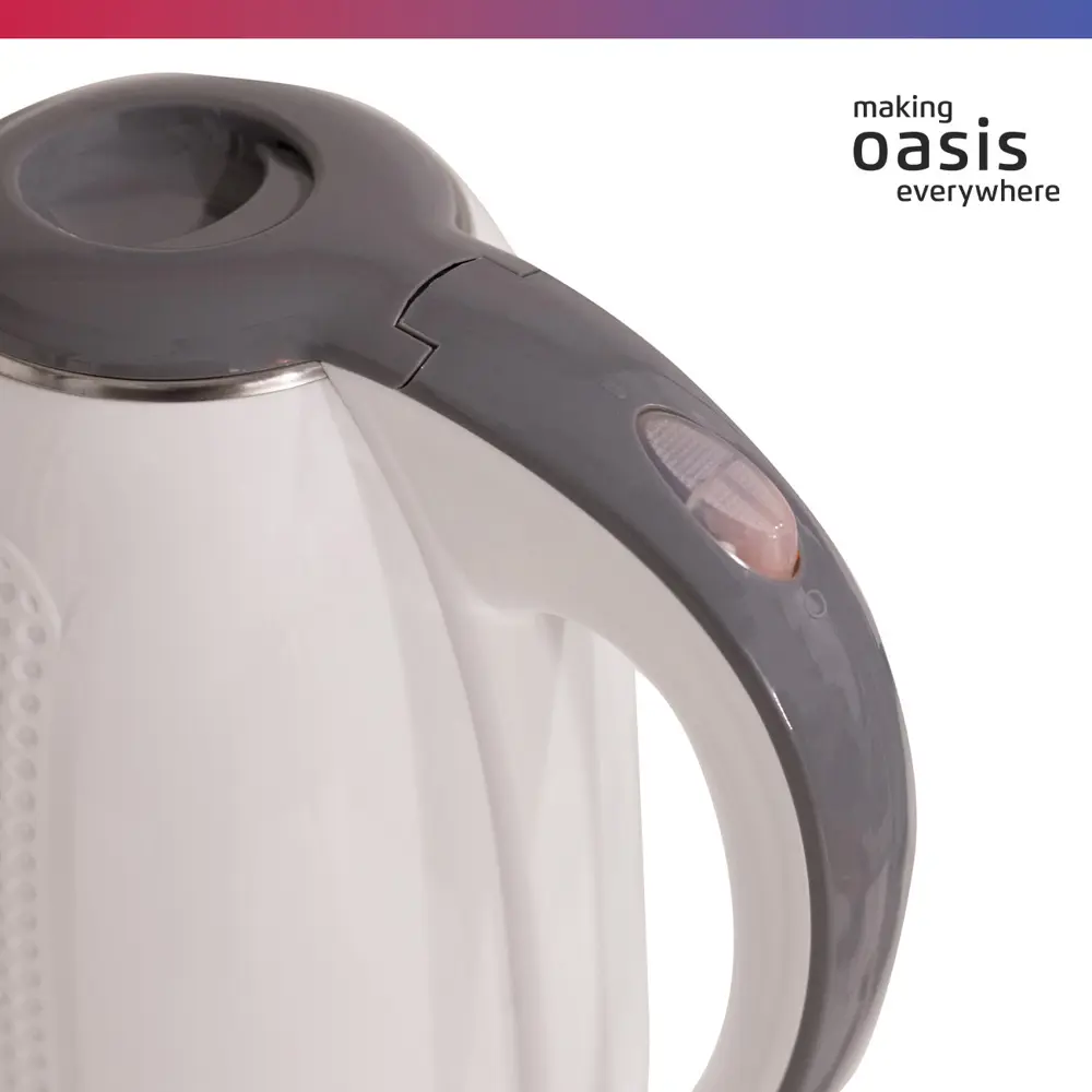 Фото 4 Электрический чайник 1.7 л Making oasis everywhere K-6SPW нержавеющая сталь цвет белый, серый