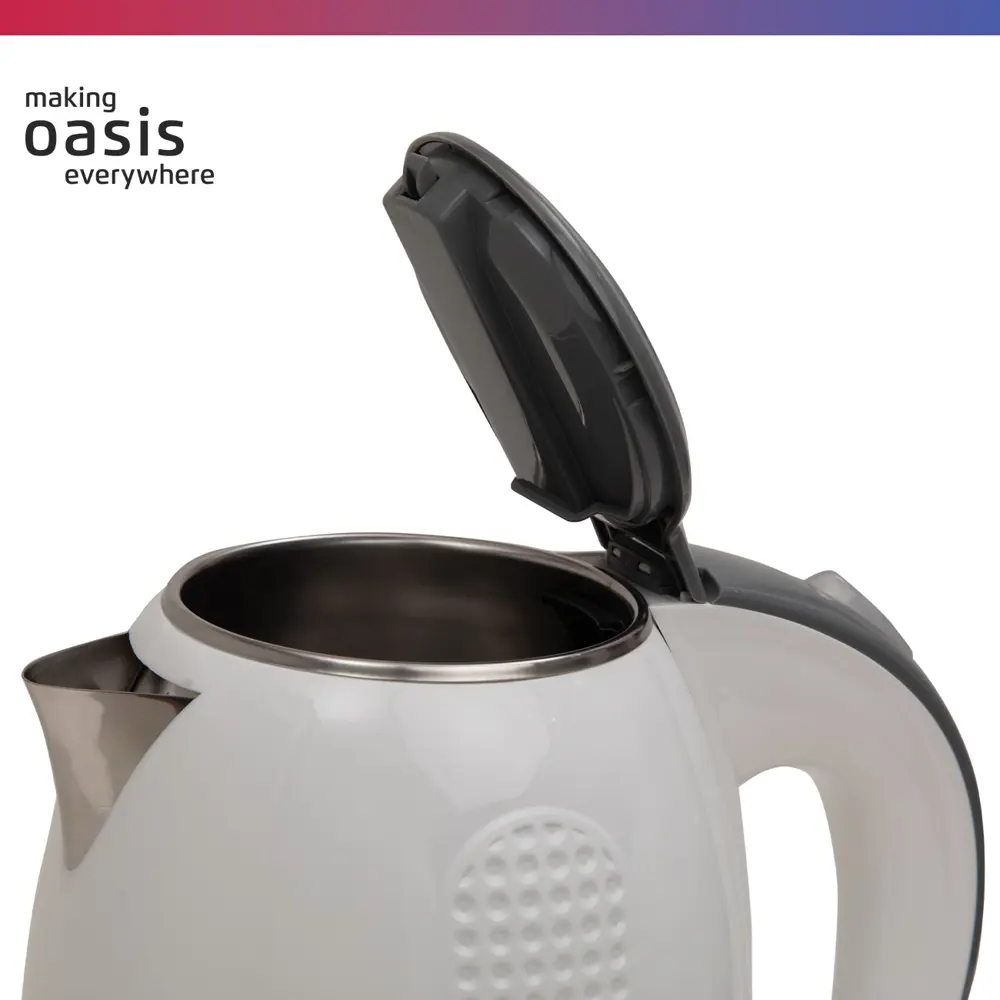 Фото 3 Электрический чайник 1.7 л Making oasis everywhere K-6SPW нержавеющая сталь цвет белый, серый