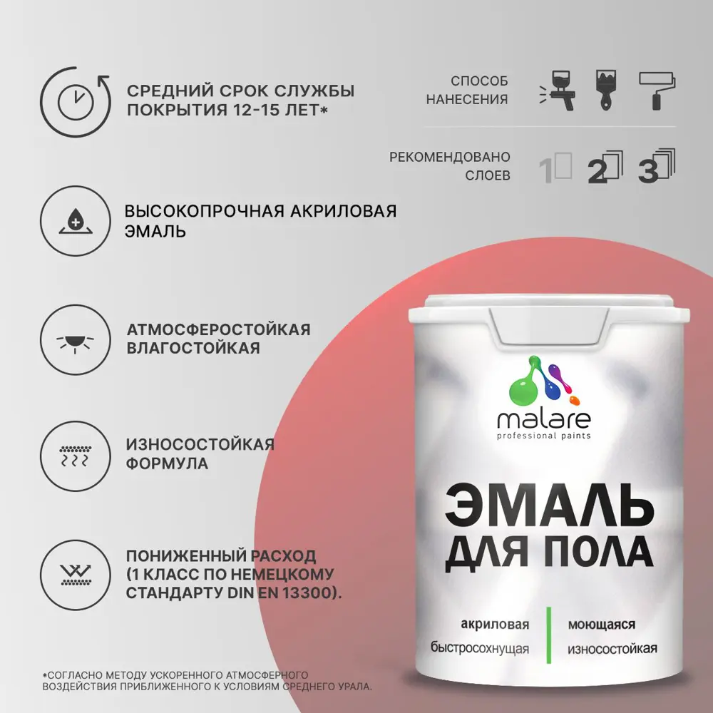 Фото 2 Эмаль для пола Malare Prof_эмпол_154 Professional износостойкая быстросохнущая полуглянцевая цвет оклахома 1 кг Фото 2 Эмаль для пола Malare Prof_эмпол_154 Professional износостойкая быстросохнущая полуглянцевая цвет оклахома 1 кг