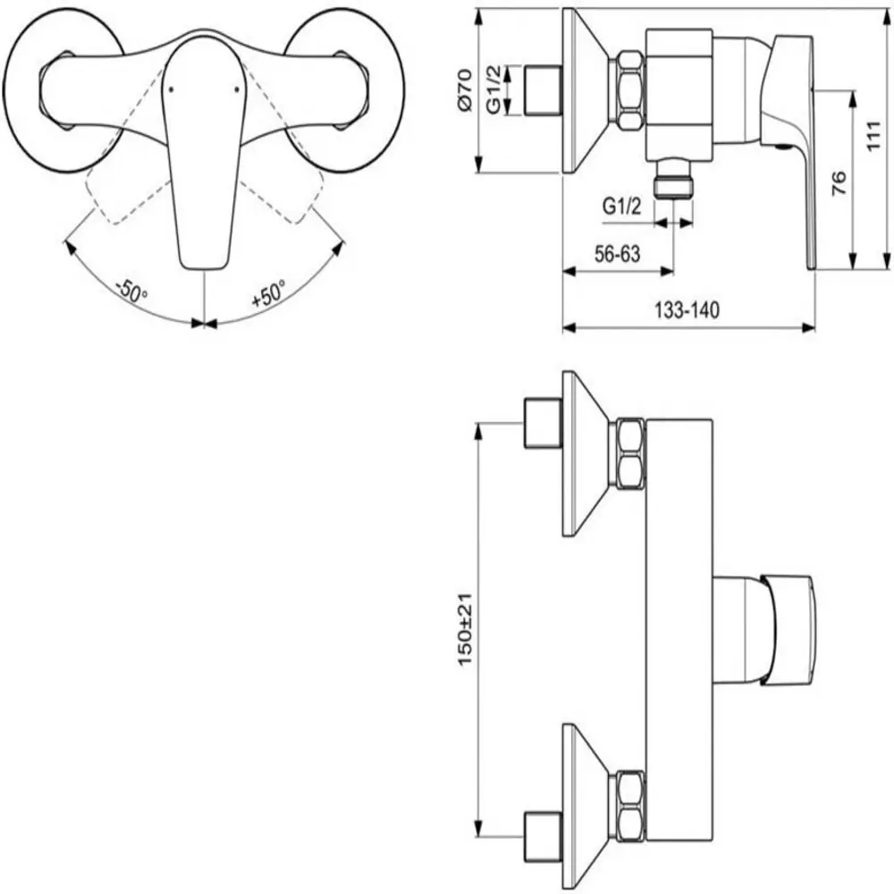 Фото 2 Смеситель для душа Ideal standard 00000073207 однорычажный цвет хром Фото 2 Смеситель для душа Ideal standard 00000073207 однорычажный цвет хром