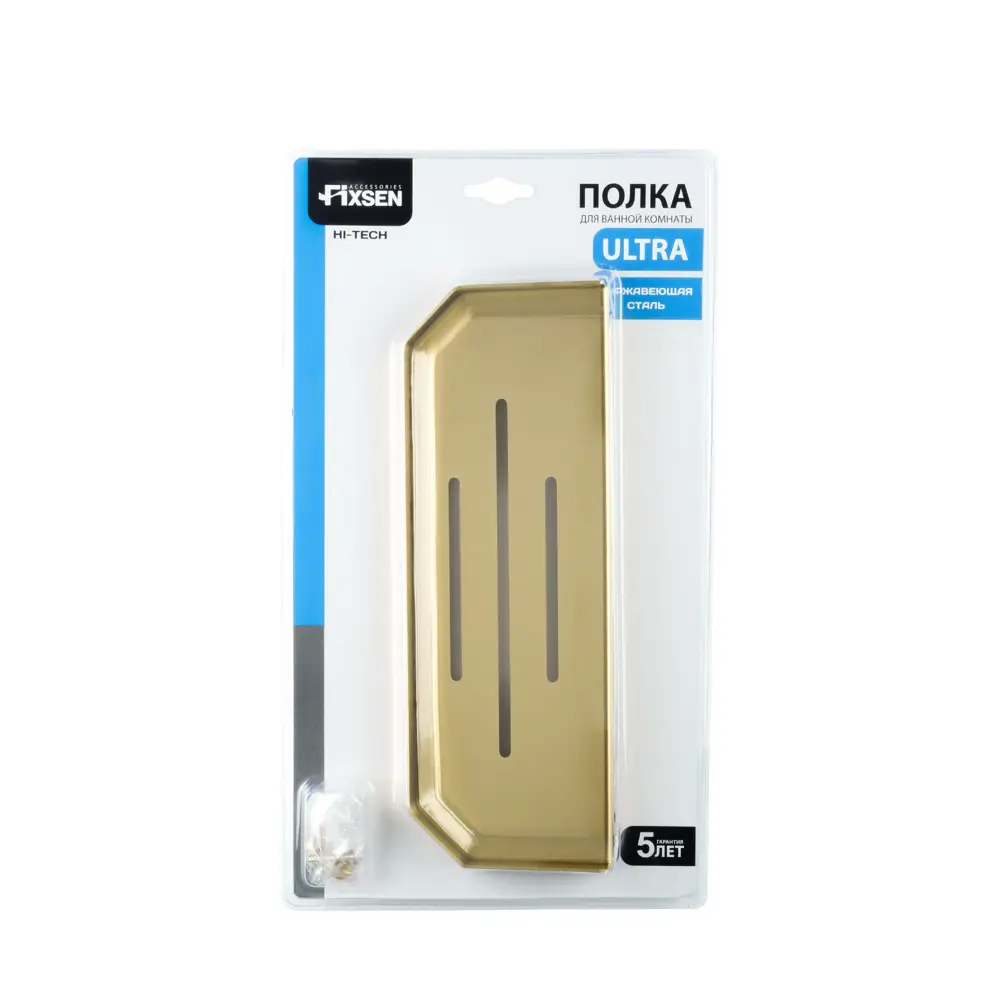 Фото 2 Полка прямоугольная одноэтажная Fixsen FX-843G цвет золото-сатин Фото 2 Полка прямоугольная одноэтажная Fixsen FX-843G цвет золото-сатин
