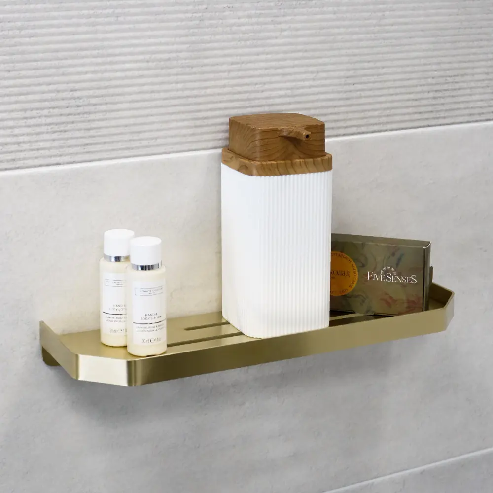 Фото 4 Полка прямоугольная одноэтажная Fixsen FX-843G цвет золото-сатин Фото 4 Полка прямоугольная одноэтажная Fixsen FX-843G цвет золото-сатин