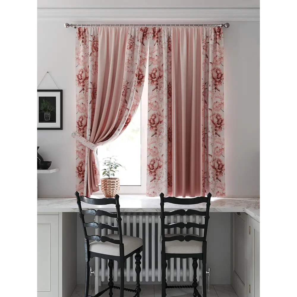 Фото 5 Комплект штор на ленте Helga Лориквенс 150x180 см габардин цвет бежевый/красный/оранжевый/зеленый HH961330