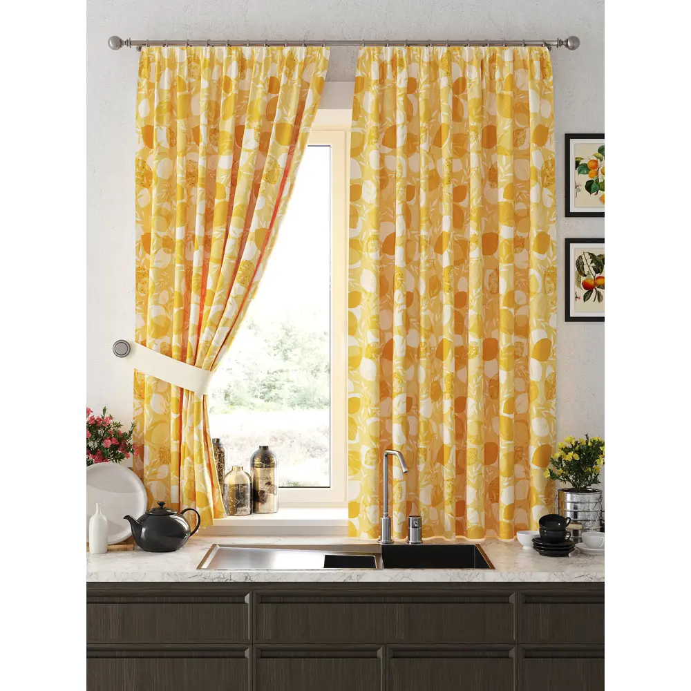 Фото Комплект штор на ленте Helga Ренкрос 150x180 см габардин цвет белый/бежевый/оранжевый/золотистый HH925571 Фото Комплект штор на ленте Helga Ренкрос 150x180 см габардин цвет белый/бежевый/оранжевый/золотистый HH925571