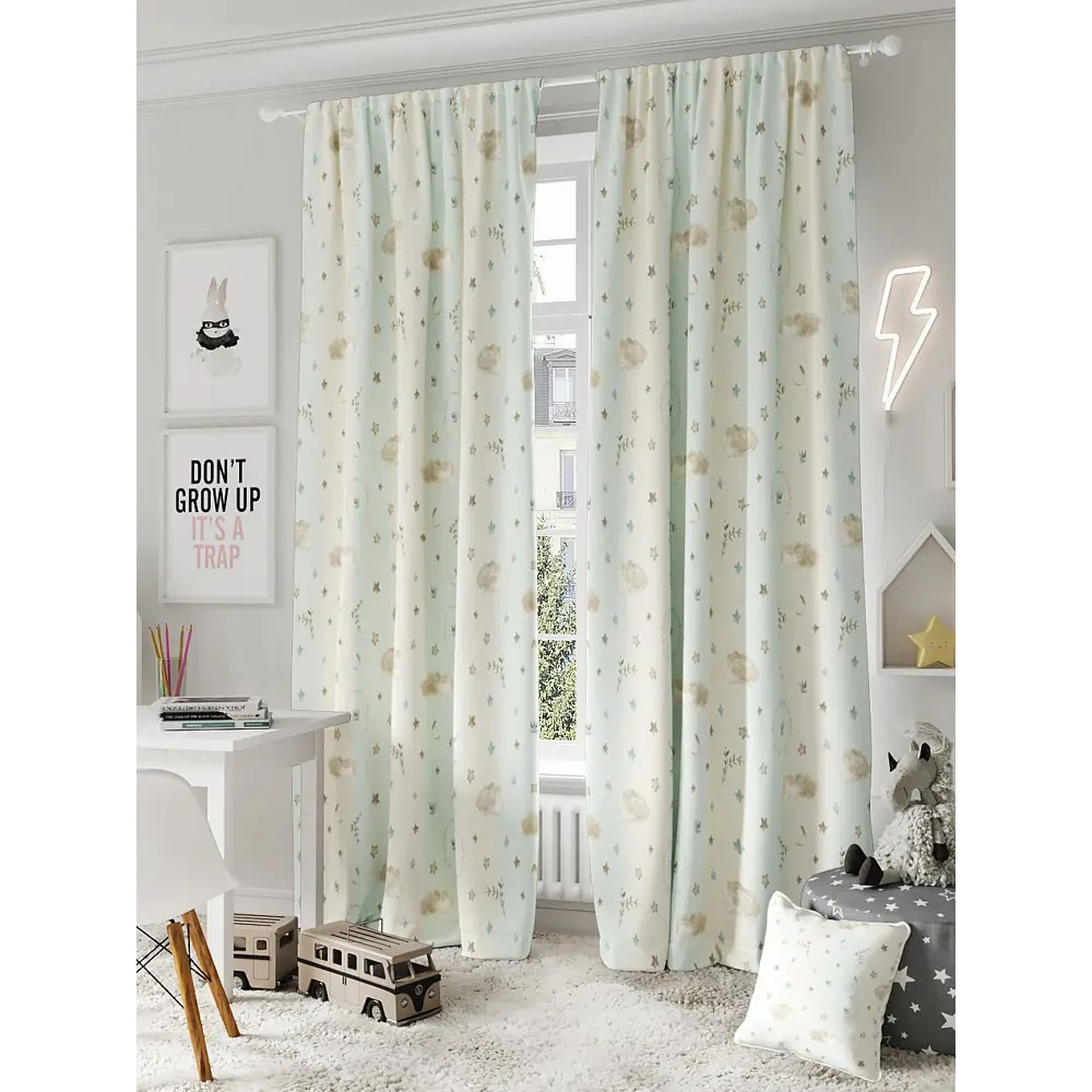 Фото 2 Комплект штор на ленте Helga Найтли 300x280 см габардин цвет бежевый HH947022