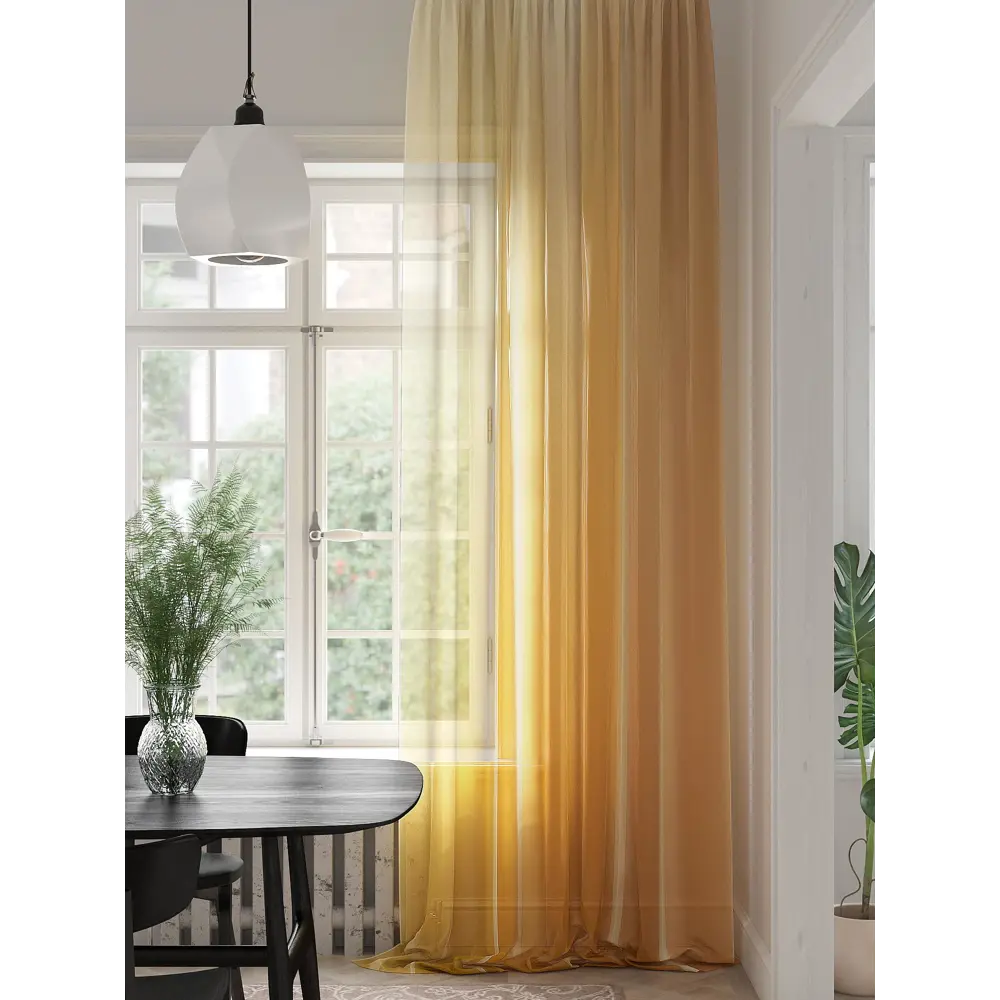 Фото Тюль на ленте Helga Рофентор 150x280 см вуаль цвет желтый HH974306