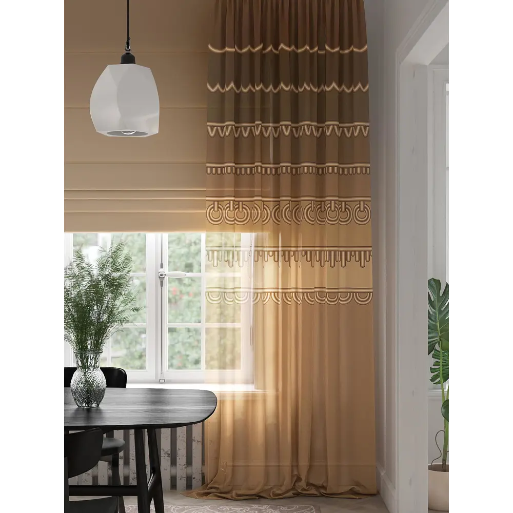 Фото 4 Тюль на ленте Helga Ренирсон 150x280 см вуаль цвет коричневый HH974303 Фото 4 Тюль на ленте Helga Ренирсон 150x280 см вуаль цвет коричневый HH974303