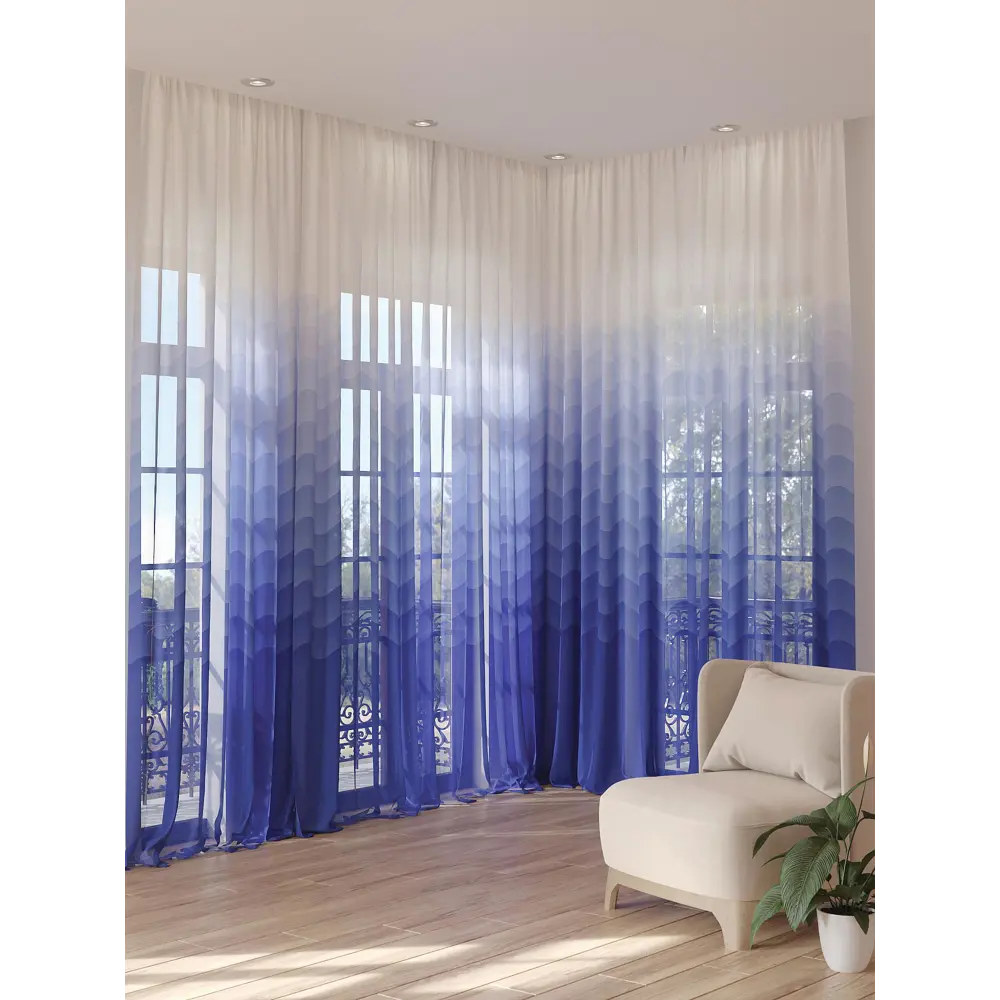 Фото 3 Тюль на ленте Helga Шенклиорс 150x280 см вуаль цвет бежевый HH974338