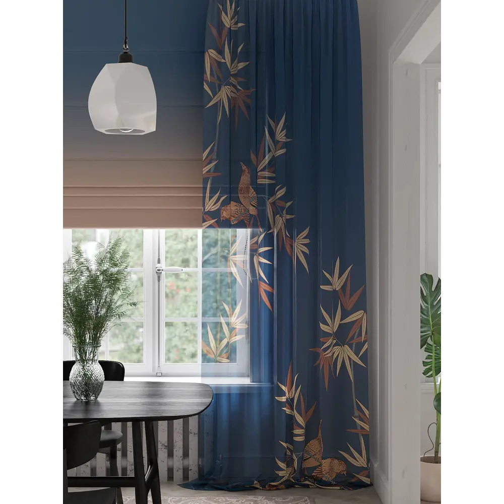 Фото 4 Тюль на ленте Helga Денрилост 150x280 см вуаль цвет коричневый HH974397