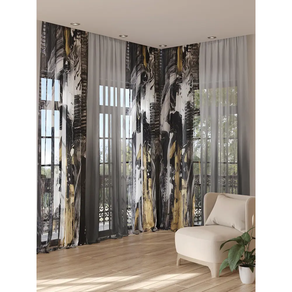 Фото 3 Тюль на ленте Helga Фиренторс 150x280 см вуаль цвет белый HH974409 Фото 3 Тюль на ленте Helga Фиренторс 150x280 см вуаль цвет белый HH974409