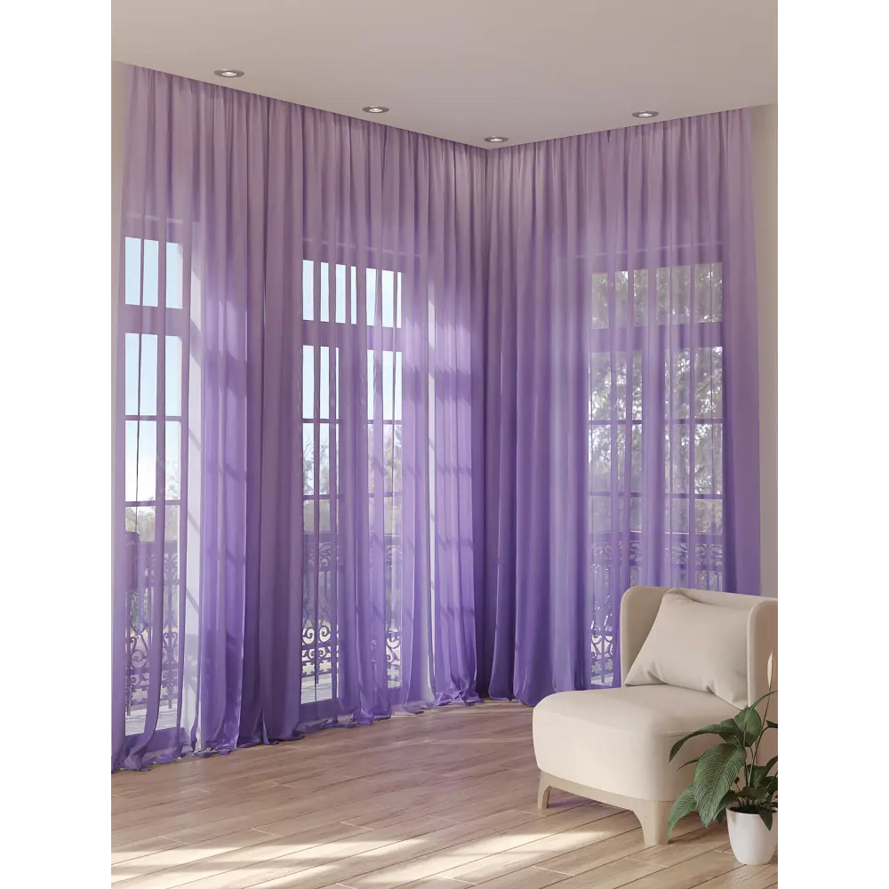 Фото 3 Тюль на ленте Helga Лимирнор 150x280 см вуаль цвет фиолетовый HH974367 Фото 3 Тюль на ленте Helga Лимирнор 150x280 см вуаль цвет фиолетовый HH974367