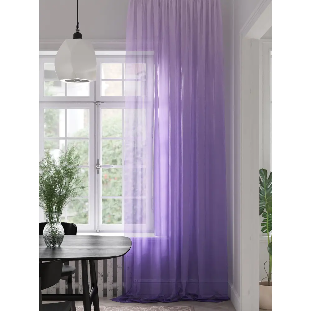 Фото Тюль на ленте Helga Лимирнор 150x280 см вуаль цвет фиолетовый HH974367 Фото Тюль на ленте Helga Лимирнор 150x280 см вуаль цвет фиолетовый HH974367