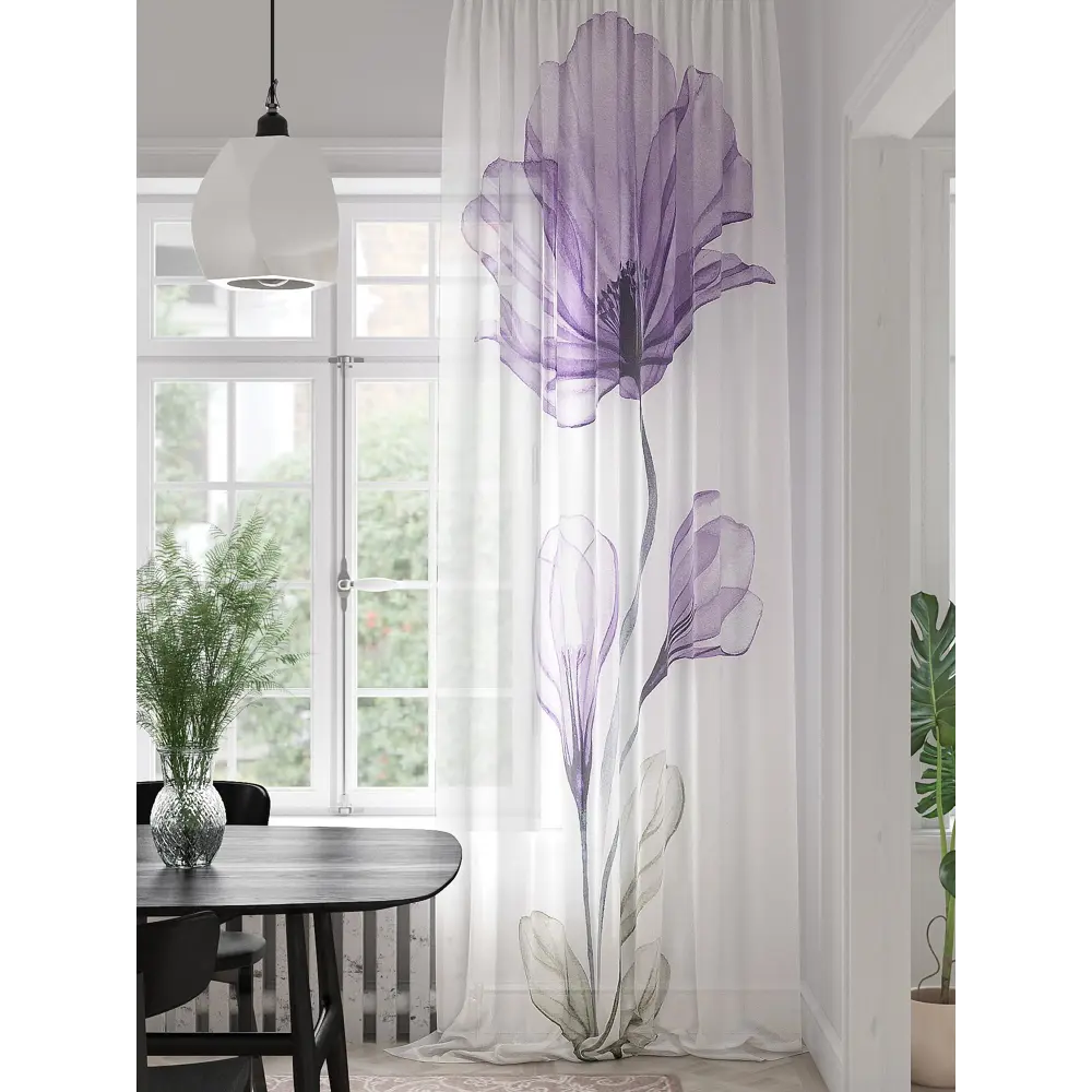 Фото Тюль на ленте Helga Ланиброс 150x280 см вуаль цвет белый/зеленый/фиолетовый HH974455 Фото Тюль на ленте Helga Ланиброс 150x280 см вуаль цвет белый/зеленый/фиолетовый HH974455