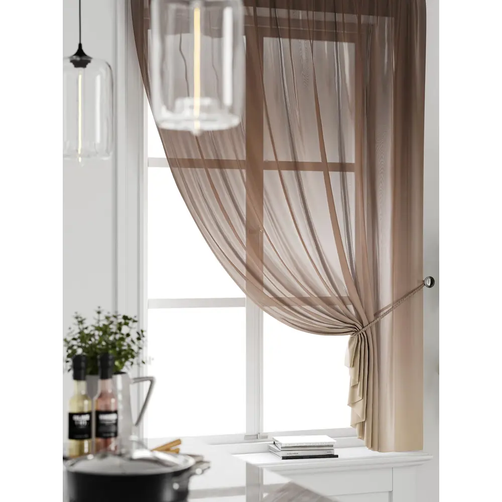 Фото 3 Тюль на ленте Comfy Way Милакси - 15 150x160 см вуаль цвет бежевый CW590015 Фото 3 Тюль на ленте Comfy Way Милакси - 15 150x160 см вуаль цвет бежевый CW590015