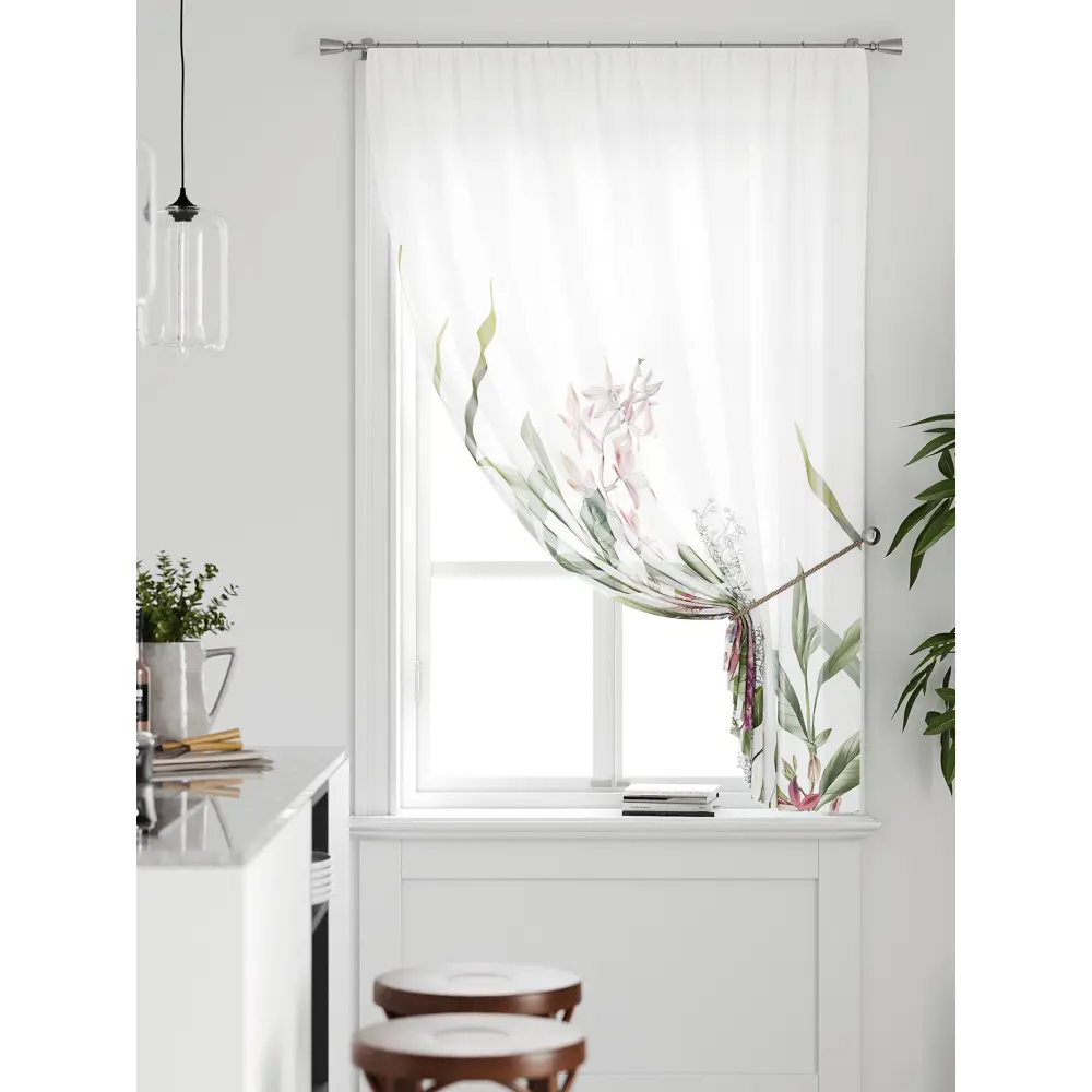 Фото Тюль на ленте Comfy Way Грентил - 44 150x170 см вуаль цвет белый CW591044