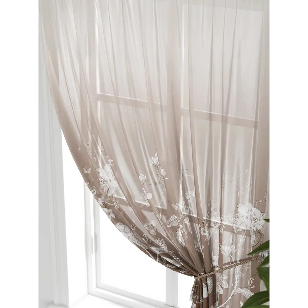 Фото 5 Тюль на ленте Comfy Way Грентил - 07 150x170 см вуаль цвет бежевый CW591007 Фото 5 Тюль на ленте Comfy Way Грентил - 07 150x170 см вуаль цвет бежевый CW591007