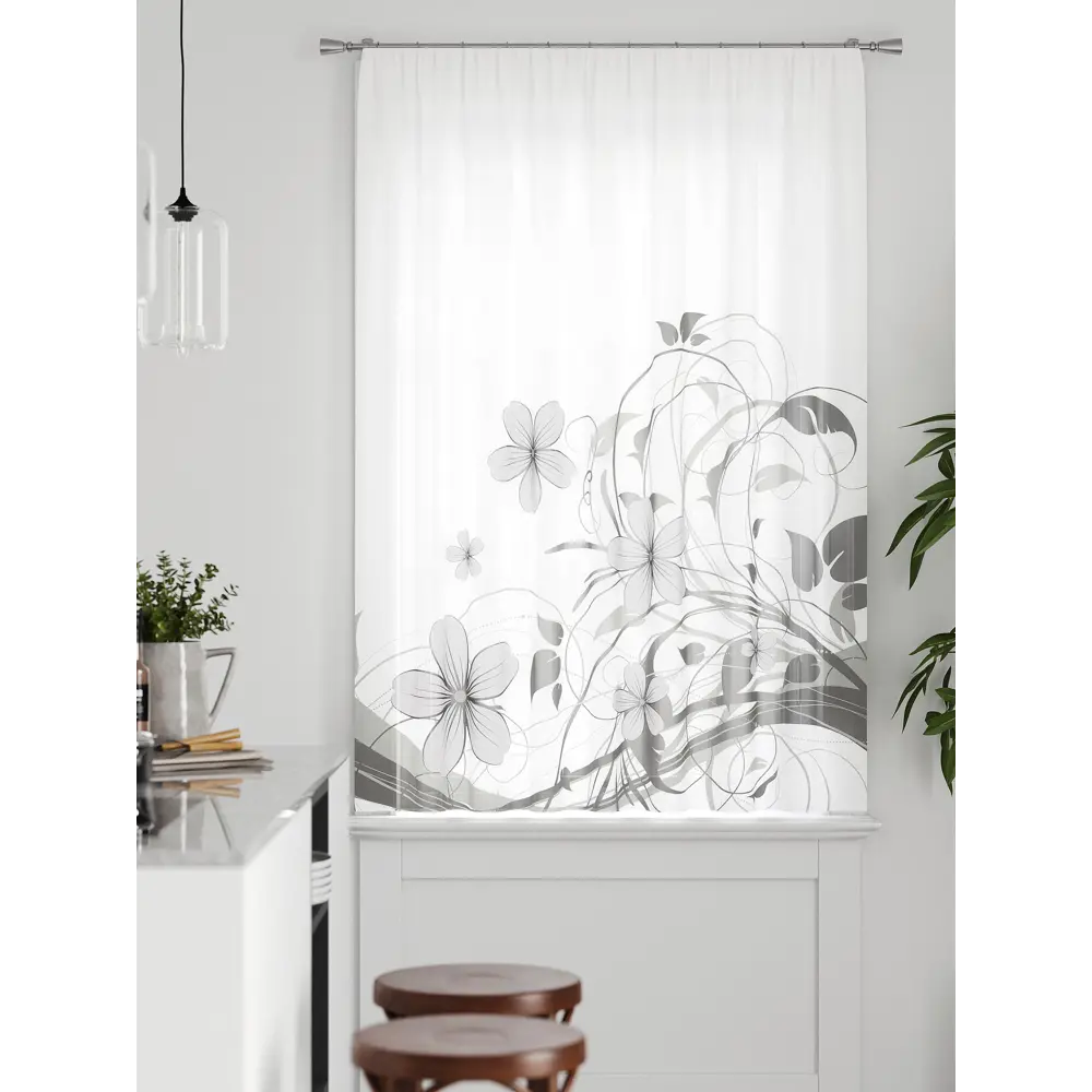 Фото 4 Тюль на ленте Comfy Way Грентил - 19 150x170 см вуаль цвет белый CW591019 Фото 4 Тюль на ленте Comfy Way Грентил - 19 150x170 см вуаль цвет белый CW591019