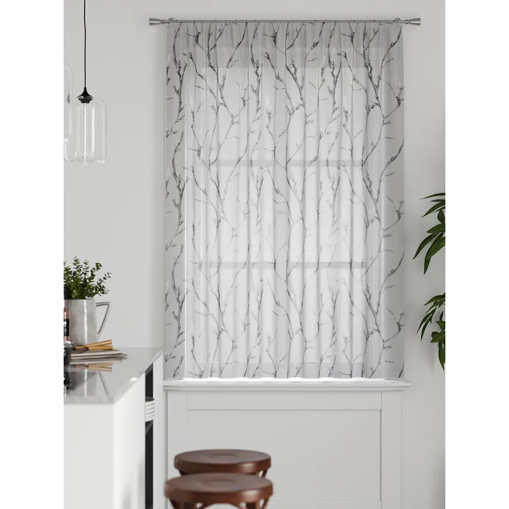 Фото 4 Тюль на ленте Comfy Way Милакси - 01 150x160 см вуаль цвет серый CW590001 Фото 4 Тюль на ленте Comfy Way Милакси - 01 150x160 см вуаль цвет серый CW590001