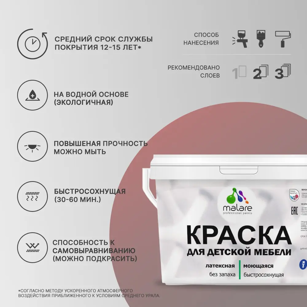 Фото 2 Краска для мебели моющаяся Malare Latex экологичная без запаха полуглянцевая цвет акварельно-голубой 10 кг Фото 2 Краска для мебели моющаяся Malare Latex экологичная без запаха полуглянцевая цвет акварельно-голубой 10 кг