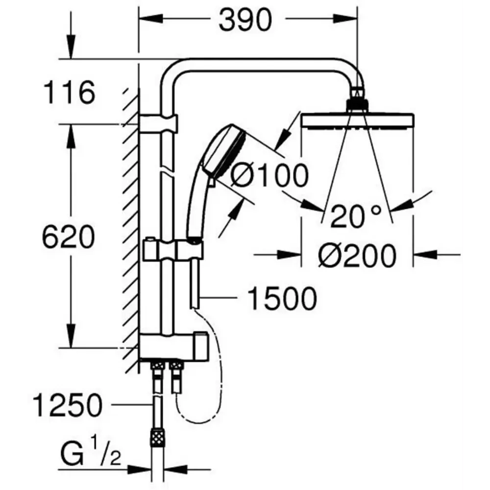 Фото 2 Душевая система GROHE Tempesta Cosmopolitan System 200 27394002 цвет хром Фото 2 Душевая система GROHE Tempesta Cosmopolitan System 200 27394002 цвет хром
